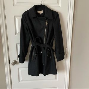 MICHAEL Michael Korea Grey Belted Coat with Gold